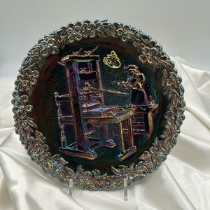 Carnival glass Fenton decorative display plate. 1971